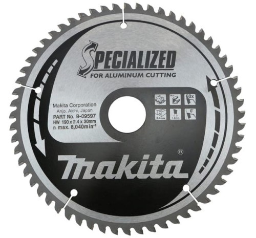 MAKITA TARCZA TNĄCA SPECIALIZED CSA19060G DO ALUMINIUM 190x30x1.8MM 60 ZĘBÓW B09597 - DARMOWA WYSYŁKA