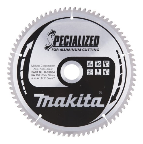 MAKITA TARCZA TNĄCA SPECIALIZED MSA25080G DO ALUMINIUM 250x30x1.8MM 80 ZĘBÓW B09634 - DARMOWA WYSYŁKA