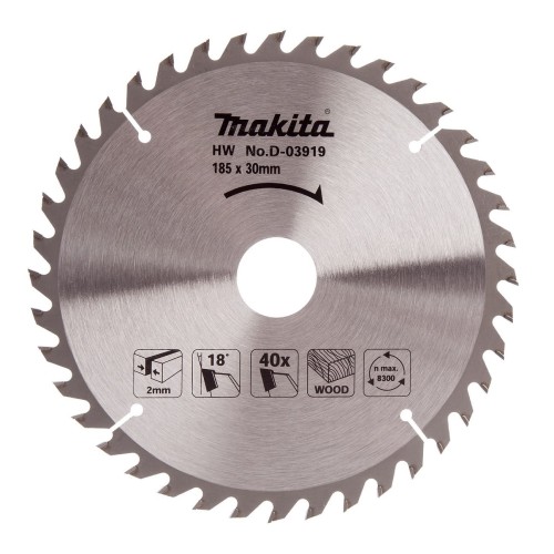 MAKITA TARCZA TNĄCA DO DREWNA 185X30X2.0MM 40 ZĘBÓW D03919