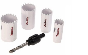 MAKITA ZESTAW OTWORNIC BIM 22/25/29/32MM + ADAPTER + WIERTŁO PROWADZĄCE D33641