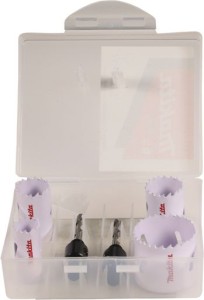 MAKITA ZESTAW 4 OTWORNIC + ADAPTER + 2 WIERTŁA PROWADZĄCE D33657