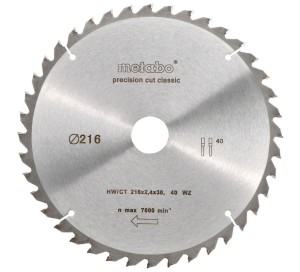 METABO PIŁA TARCZOWA DO DREWNA 216X2.4X30MM 40 ZĘBÓW WZ 62806000