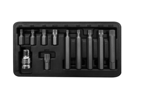 PROLINE ZESTAW KOŃCÓWEK BITÓW 3/8" SPLINE M5-M12 30/75MM 11 ELEMENTÓW 10744
