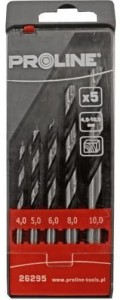 PROLINE KOMPLET WIERTEŁ DO DREWNA 4-10MM 5 SZTUK 26295