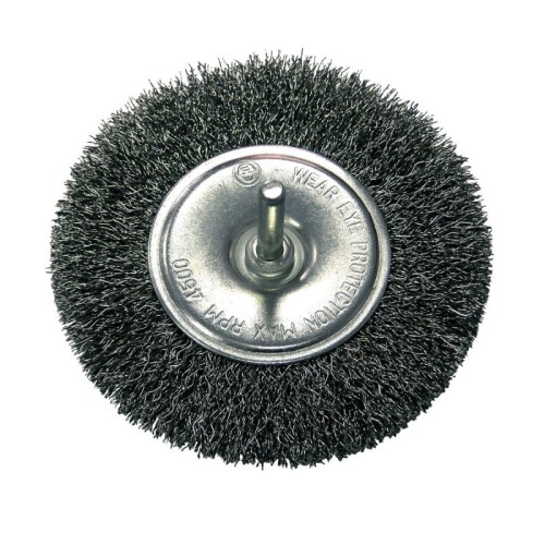 PROLINE SZCZOTKA TARCZOWA 63MM Z TRZPIENIEM 6MM DRUT STALOWY FALOWANY 32426