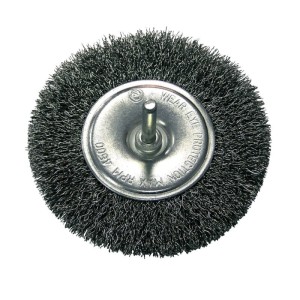 PROLINE SZCZOTKA TARCZOWA 80MM Z TRZPIENIEM 6MM DRUT STALOWY FALOWANY 32428