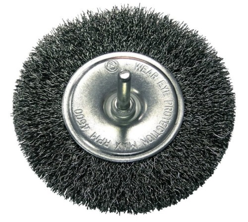 PROLINE SZCZOTKA TARCZOWA 120MM Z TRZPIENIEM 6MM DRUT STALOWY FALOWANY 32432