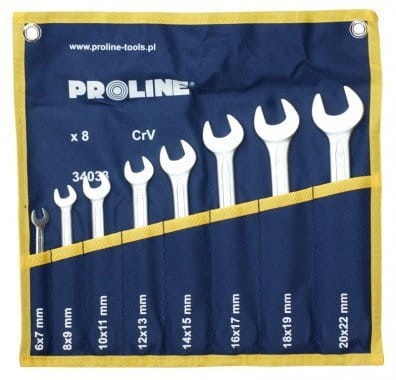 PROLINE ZESTAW KLUCZY PŁASKICH HD 8SZT 6x7 - 20x22 34038