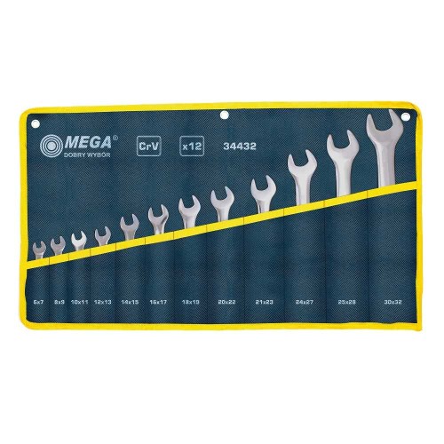 MEGA KLUCZE PŁASKO-OCZKOWE KPL. 6-32MM 12 SZT. 34432
