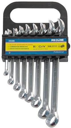 PROLINE KLUCZE PŁASKO-OCZKOWE KPL. 6-19MM 8SZT. 35308