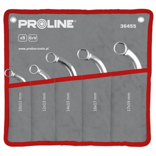 PROLINE KLUCZE OCZKOWE TYPU C, CRV ZESTAW 5 SZT. 10-19MM 36455