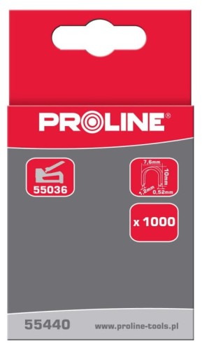 PROLINE ZSZYWKI HARTOWANE PÓŁOKRĄGŁE TYP "L" 10MM OPAKOWANIE 1000 SZTUK 55440