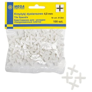 MEGA KRZYŻYKI DYSTANSOWE DO GLAZURY 4MM 100 SZTUK 61364