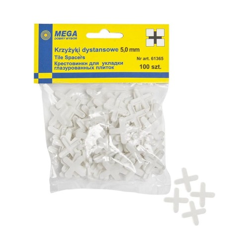 MEGA KRZYŻYKI DYSTANSOWE DO GLAZURY 5MM 100 SZTUK 61365