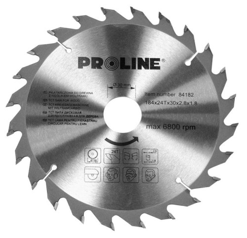 PROLINE 205x30MM PIŁA TARCZOWA Z WĘGLIKIEM SPIEKANYM DO DREWNA 36Z. 84208