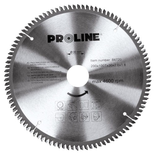 PROLINE PIŁA TARCZOWA Z WĘGLIKIEM SPIEKANYM DO CIĘCIA METALI NIEŻELAZNYCH 250MM 84725