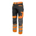 LAHTI PRO ROZ. XL SPODNIE OSTRZEGAWCZE - SLIM FIT CZARNO-POMARAŃCZOWE L4051204
