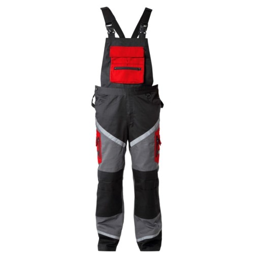 LAHTI PRO ROZ. 2XL SPODNIE OGRODNICZKI Z ODBLASKAMI CZARNO-SZARO-CZERWONE L4060505