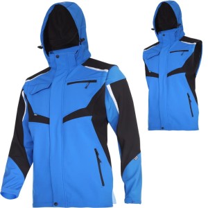 LAHTI PRO ROZ. S KURTKA SOFTSHELL Z KAPTUREM I ODPINANYMI RĘKAWAMI NIEBIESKO-CZARNA L4093001