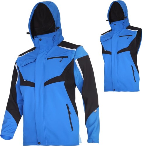 LAHTI PRO ROZ. S KURTKA SOFTSHELL Z KAPTUREM I ODPINANYMI RĘKAWAMI NIEBIESKO-CZARNA L4093001