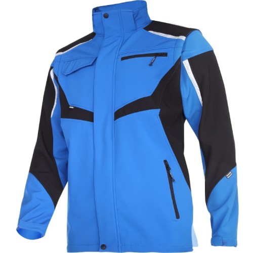 LAHTI PRO ROZ. L KURTKA SOFTSHELL Z KAPTUREM I ODPINANYMI RĘKAWAMI NIEBIESKO-CZARNA L4093003