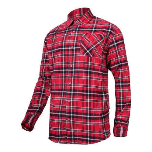 LAHTI PRO KOSZULA FLANELOWA W KRATĘ CZERWONO-GRANATOWA ROZMIAR S L4180301