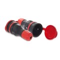 PLASTROL GNIAZDO 2P+Z 16A PRZENOŚNE EXTREM Z KLAPKĄ HERMETYCZNE CZARNO-CZERWONE W-97978
