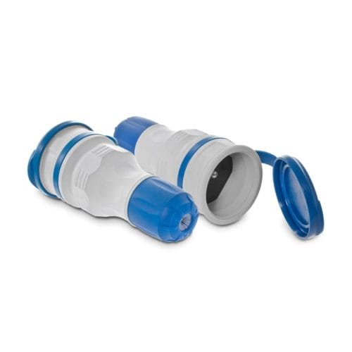 PLASTROL GNIAZDO 2P+Z 16A PRZENOŚNE EXTREM Z KLAPKĄ HERMETYCZNE SZARO-NIEBIESKIE W97979
