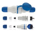 PLASTROL ZESTAW PRZYŁĄCZENIOWY EXTREM WTYCZKA WT-54 + GNIAZDO GN-54, SZARO-NIEBIESKI ZWG-54 W98006