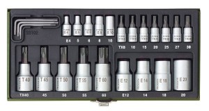 PROXXON ZESTAW KLUCZY NASADOWYCH TORX 1/2" 1/4" 24 ELEMENTY 23102 - DARMOWA WYSYŁKA