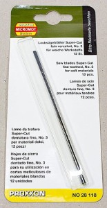 PROXXON BRZESZCZOTY SUPER-CUT Z DROBNYMI ZĘBAMI DO WYRZYNARKI 12 SZTUK 28118