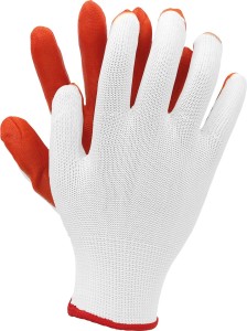 OGRIFOX RĘKAWICE ROBOCZE POWLEKANE BIAŁO-POMARAŃCZOWE ROZMIAR L OX-LATUA-WP