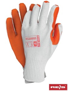 REIS RĘKAWICE OCHRONNE PODWÓJNIE POWLEKANE GUMĄ RECORANGE