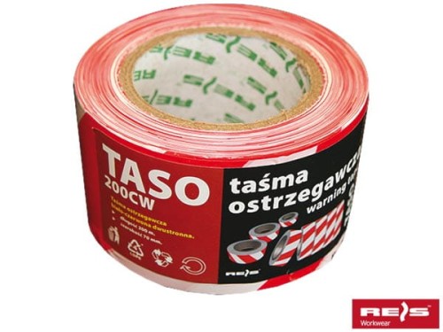 REIS TAŚMA OSTRZEGAWCZA BIAŁO-CZERWONA DWUSTRONNA TASO200-3 CW