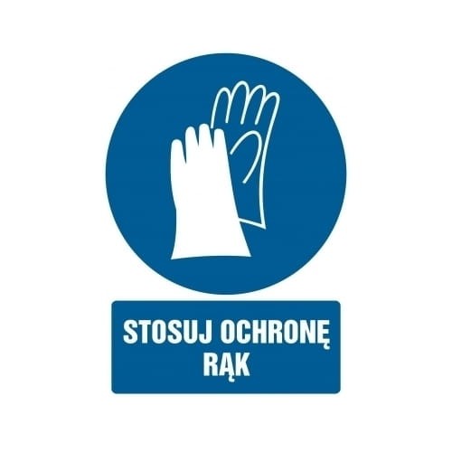 ANRO ZNAK BHP "STOSUJ OCHRONĘ RĄK" Z-7N1-FS-220-300