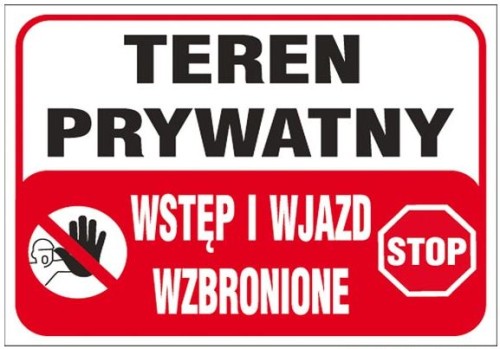 ANRO TABLICA BUDOWLANA "TEREN PRYWATNY WSTĘP I WJAZD WZBRONIONE" Z-TB25-P