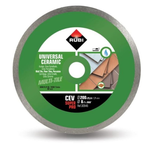 RUBI TARCZA DIAMENTOWA DO PŁYTEK ŚCIENNYCH OBRZEŻE CIĄGŁE CEV 200 SUPERPRO 30946