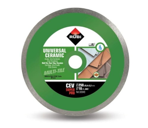 RUBI TARCZA DIAMENTOWA DO PŁYTEK ŚCIENNYCH OBRZEŻE CIĄGŁE CEV 250 SUPERPRO 30949