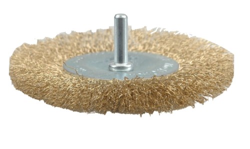 VOREL SZCZOTKA TARCZOWA Z TRZPIENIEM 75MM DRUT KARBOWANY 06985