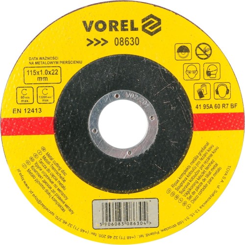 VOREL TARCZA DO CIĘCIA METALU 115X1.0X22MM 08630