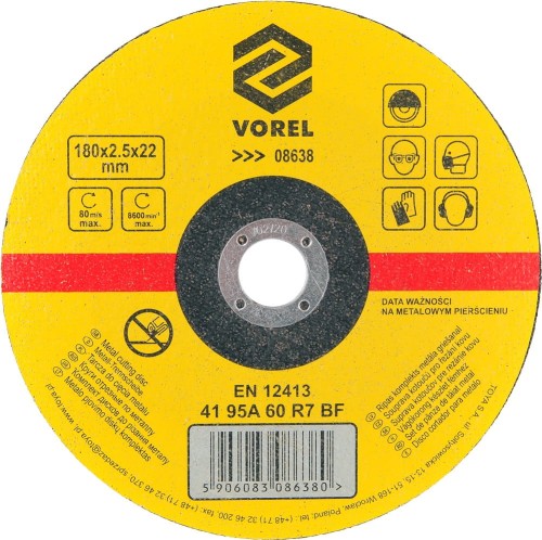 VOREL TARCZA DO CIĘCIA METALU 180X2.5X22MM 08638