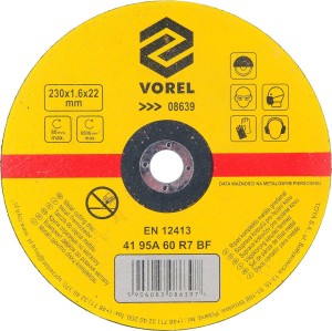 VOREL TARCZA DO CIĘCIA METALU 230x1.6x22MM 08639