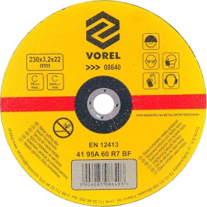 VOREL TARCZA DO CIĘCIA METALU 230X3.2X22MM 08640