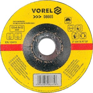 VOREL TARCZA DO SZLIFOWANIA METALU 125x6.8x22MM 08665
