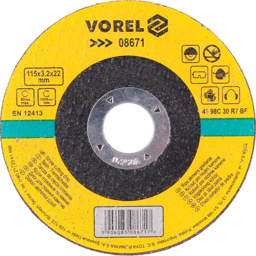 VOREL TARCZA DO CIĘCIA KAMIENIA 115X3.2X22MM 08671