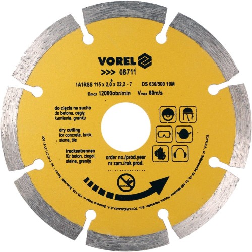 VOREL TARCZA DIAMENTOWA 115MM SEGMENTOWA 08711