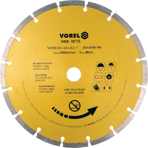 VOREL TARCZA DIAMENTOWA 230MM SEGMENTOWA 08715