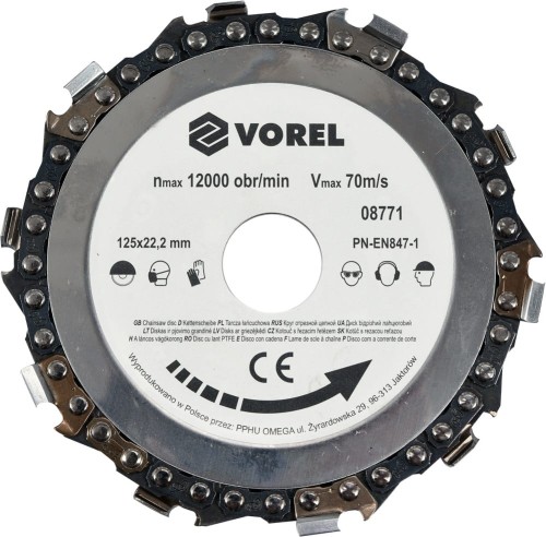 VOREL TARCZA ŁAŃCUCHOWA 125MM 08771