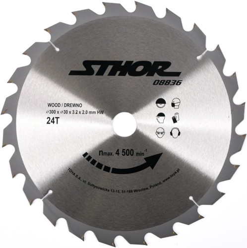 STHOR PIŁA TARCZOWA DO DREWNA Z WĘGLIKEM 300X30MM 24 ZĘBY 08836