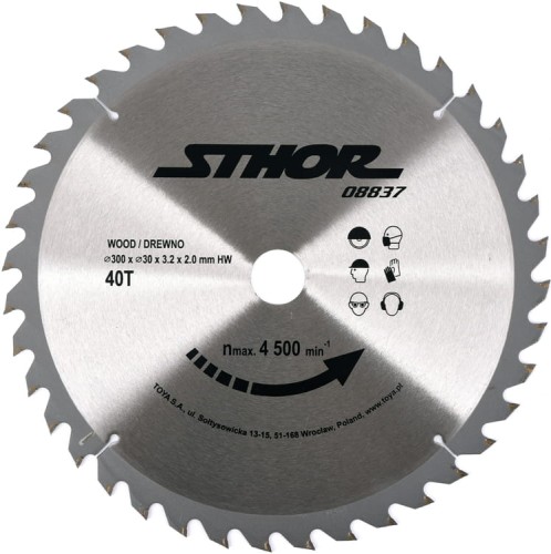 STHOR PIŁA TARCZOWA Z WĘGLIKIEM 300MM 40T 08837